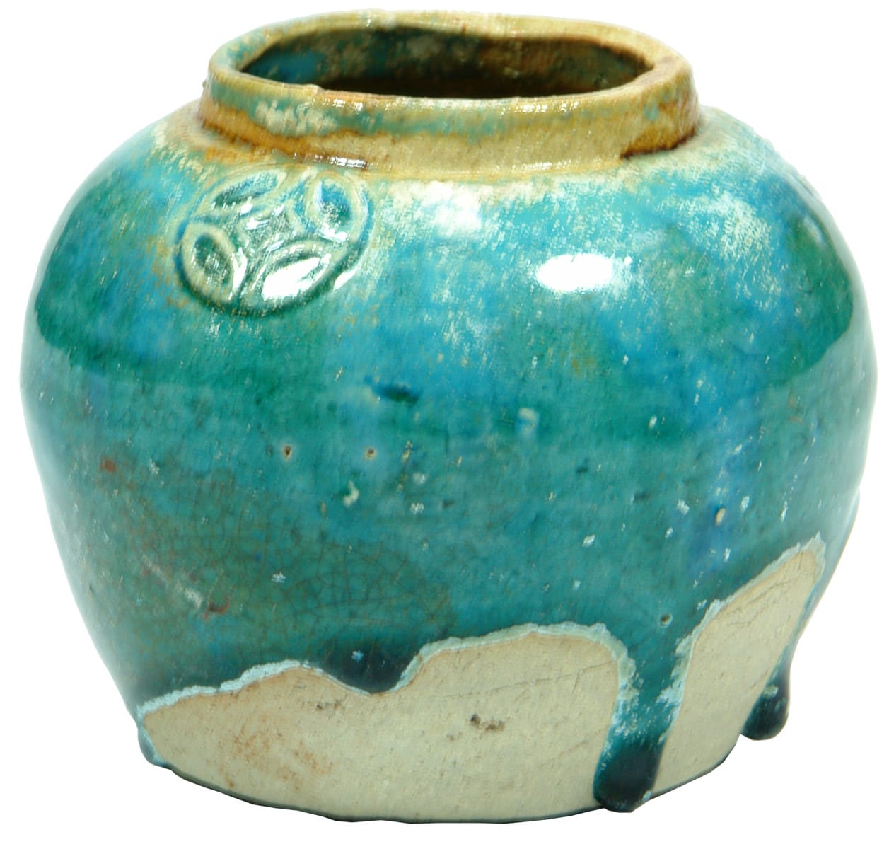 Green Glaze Ceramic Chinese Ginger Jar