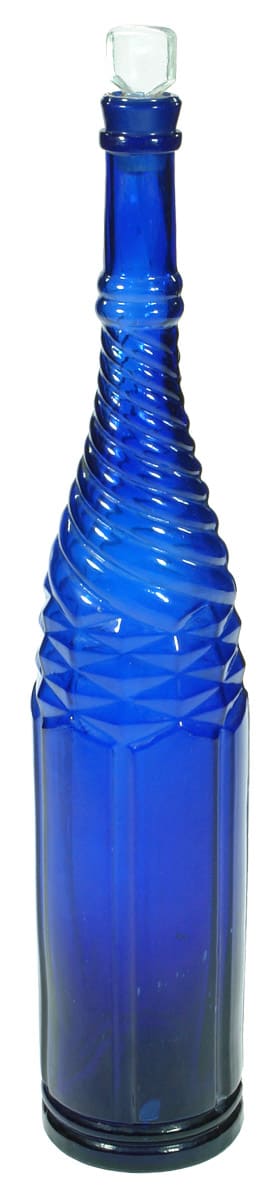 Cobalt Blue Whirley Salad Oil Bottle