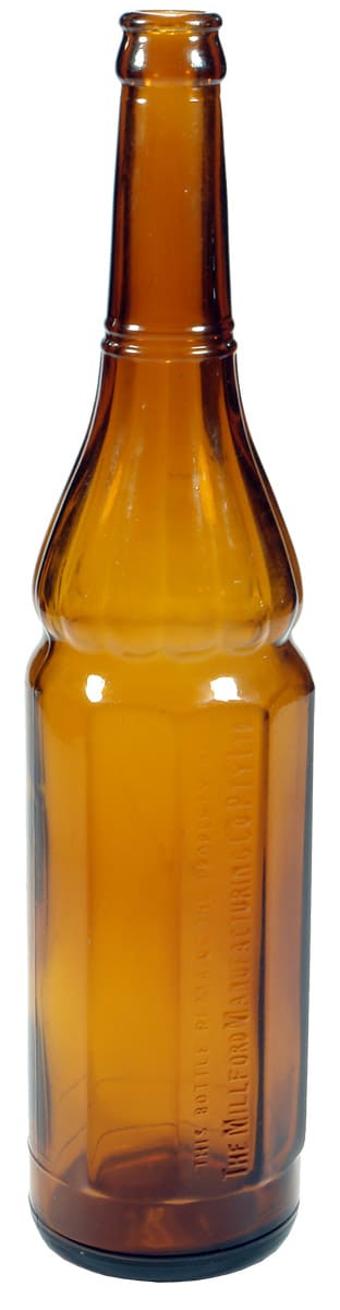 Millford Manufacturing Amber Glass Vinegar Bottle