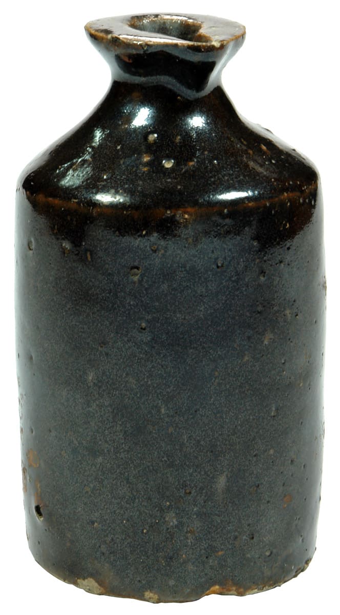 Chinese Dark Chocolate Glaze Earthenware Ink Bottle