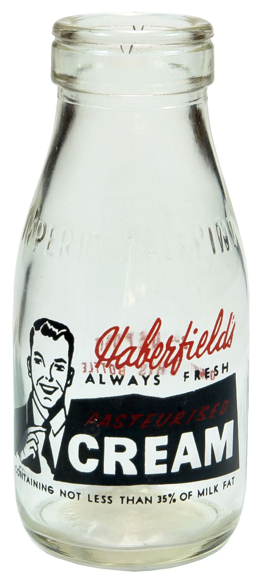 Haberfield's Always Fresh Cream Ceramic Label Bottle