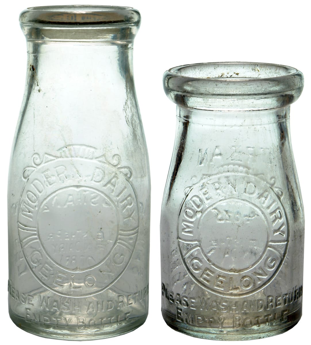 Modern Dairy Geelong Milk Cream Vintage Bottles