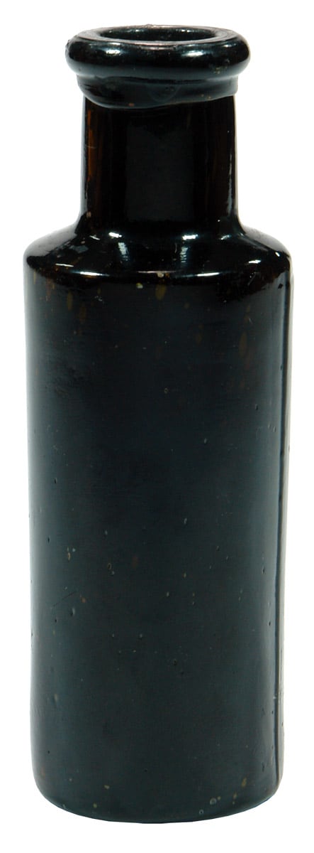 Black Glass Rolled Lip Cylinder Jar