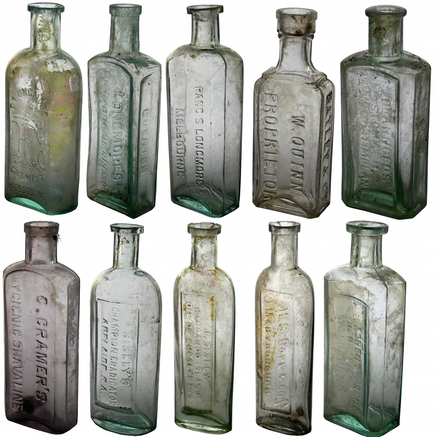 Collection Medicine Cure Eucalyptus Antique Bottles