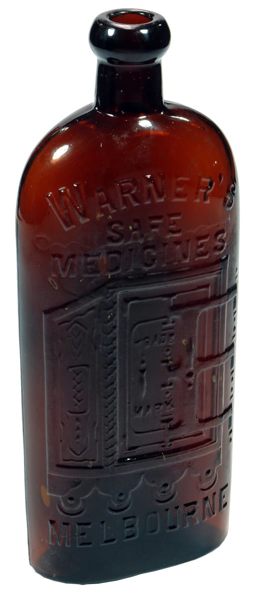 Warner's Safe Medicines Dark Amber Glass Bottle