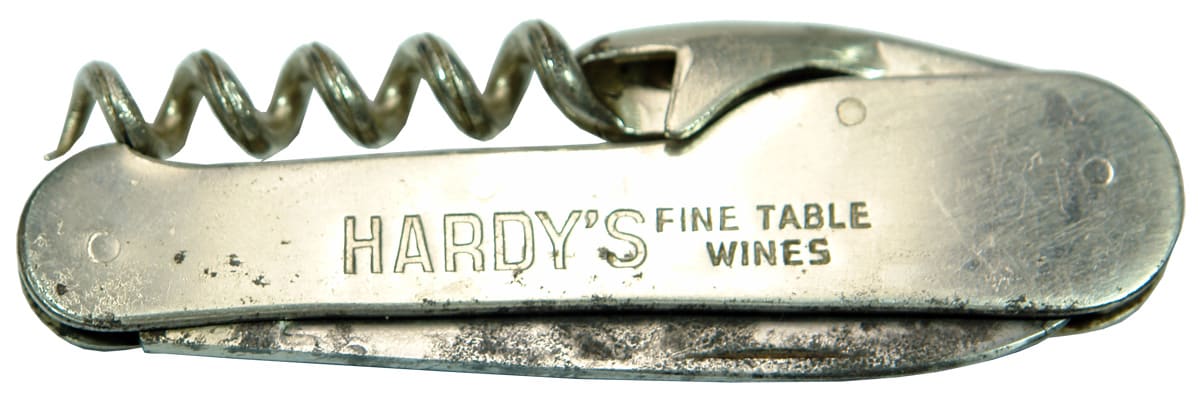 Hardy's Fine Table Wines Advertising Corkscrew Pocket Knife
