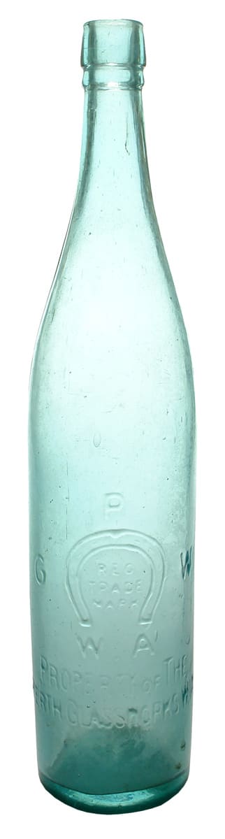 Perth Glassworks Aqua Vinegar Bottle