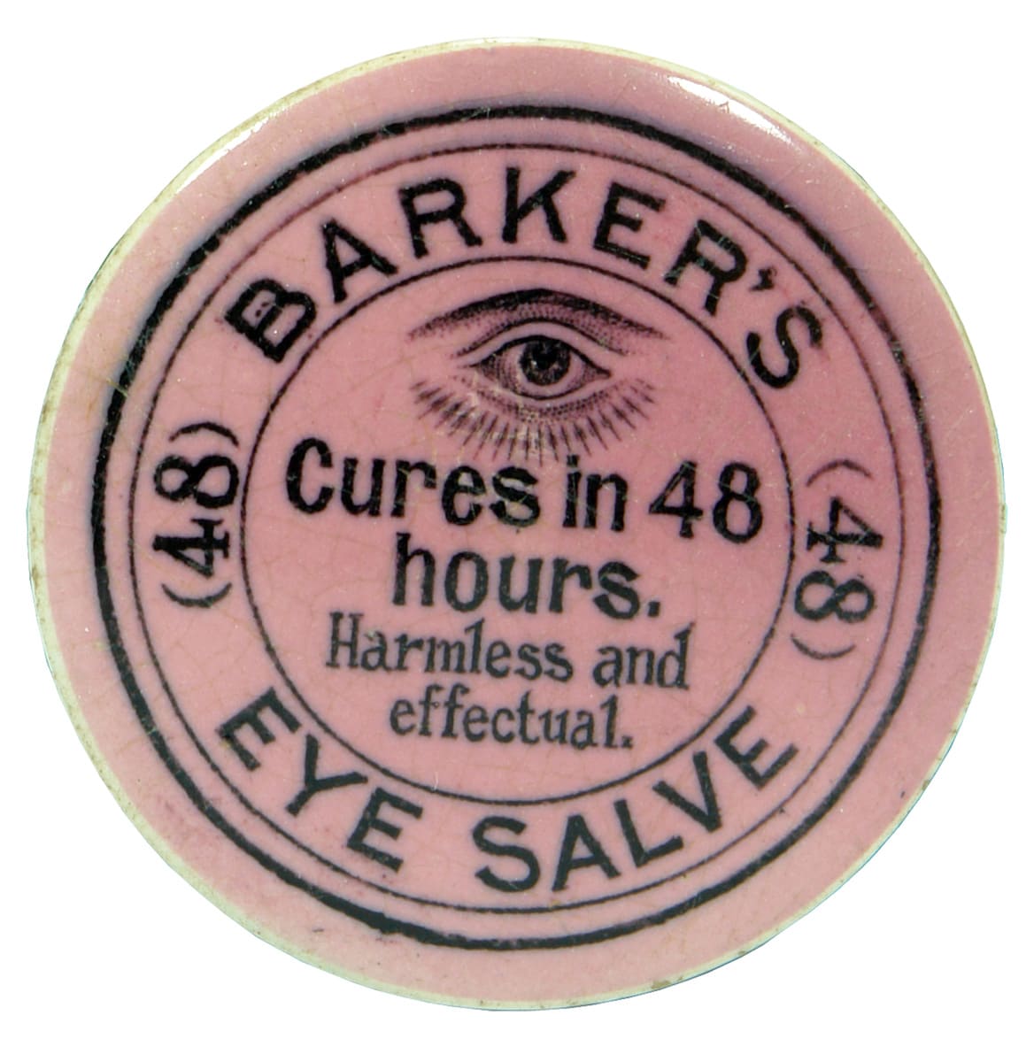 Barker's Eye Salve Pink Pot Lid