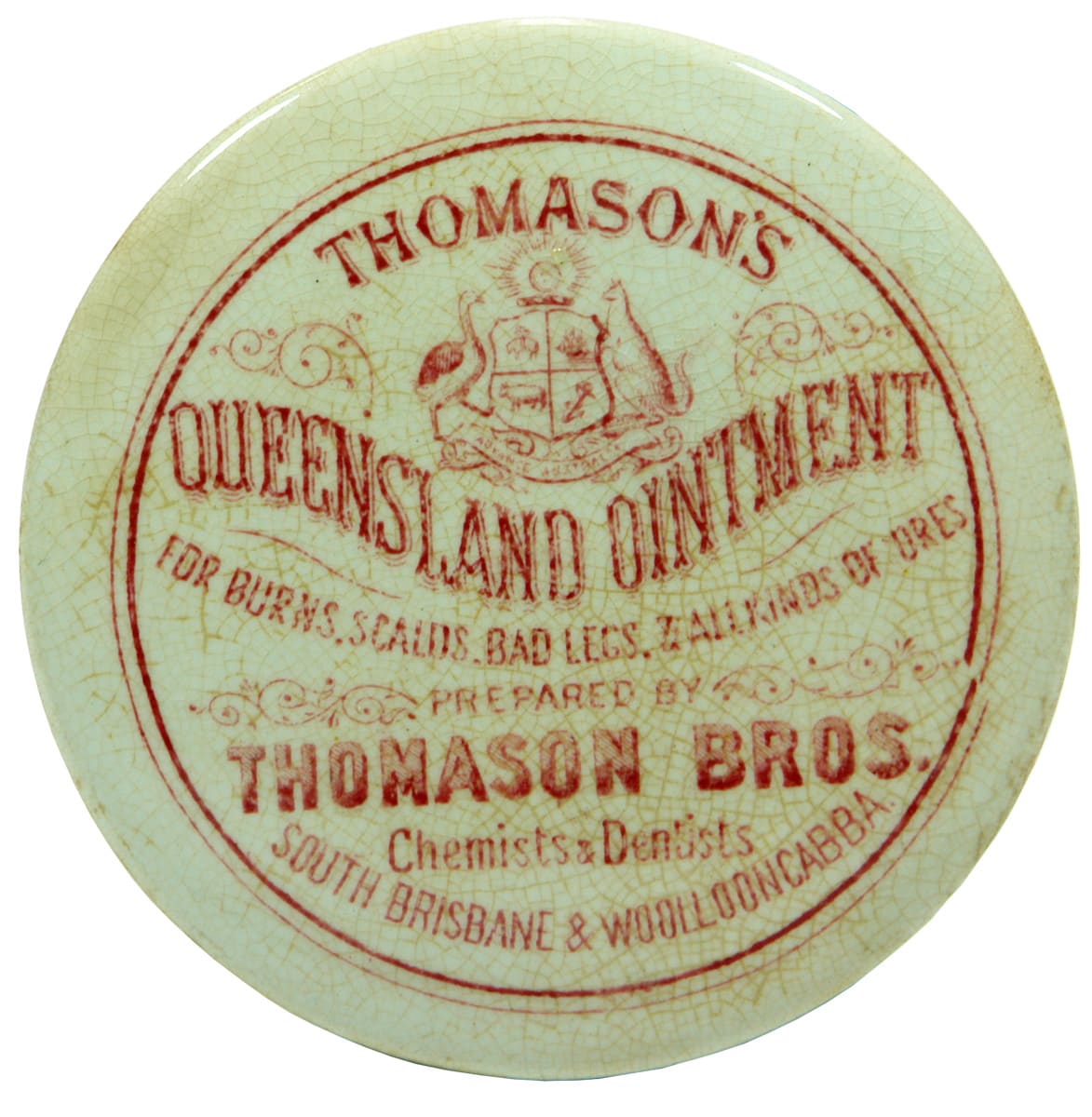 Thomason's Queensland Ointment South Brisbane Woolloongabba Potlid