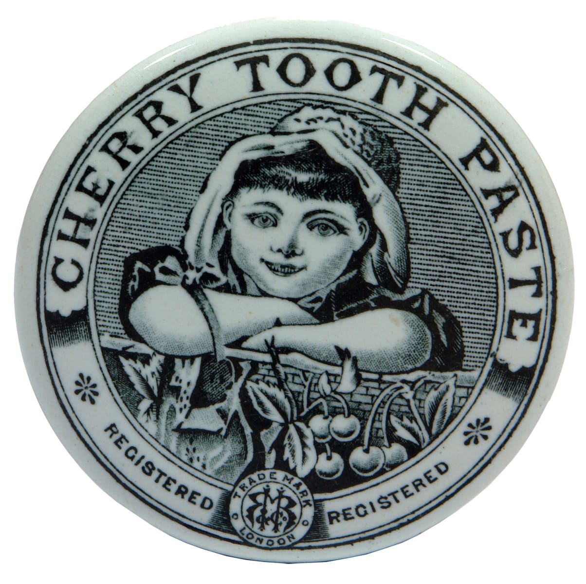 Cherry Tooth Paste Girl Cherries Pot Lid