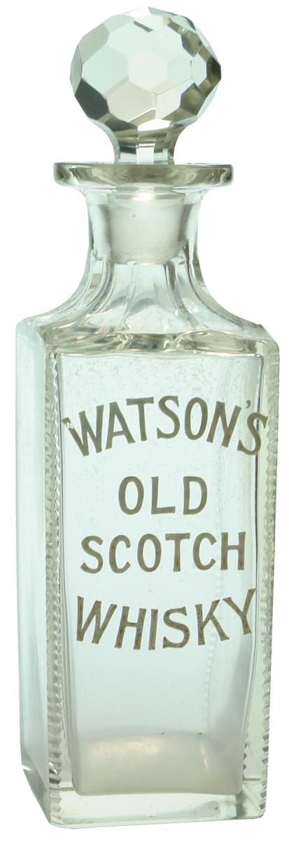 Watson's Old Scotch Whisky Enamelled Glass Decanter