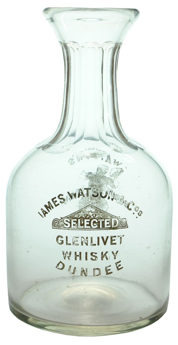 Watson's Dundee Whisky Scotsman Glass Decanter