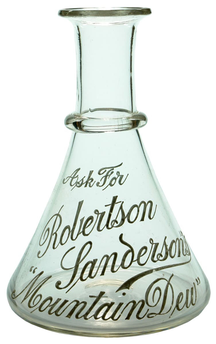 Robertson Sanderson's Mountain Dew Enamel Lettering Decanter