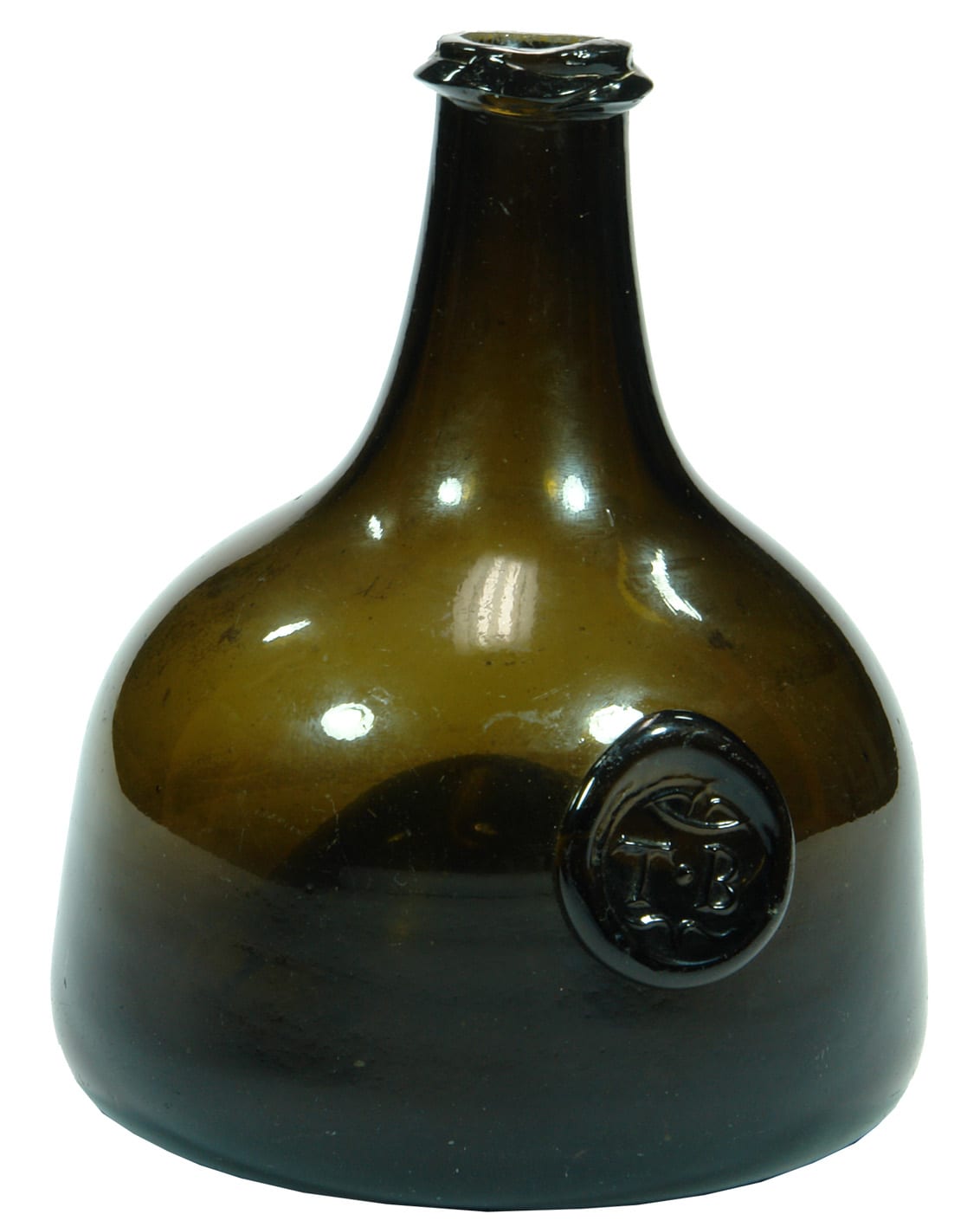 TB Sealed Black Glass Seal Mallet Bottle