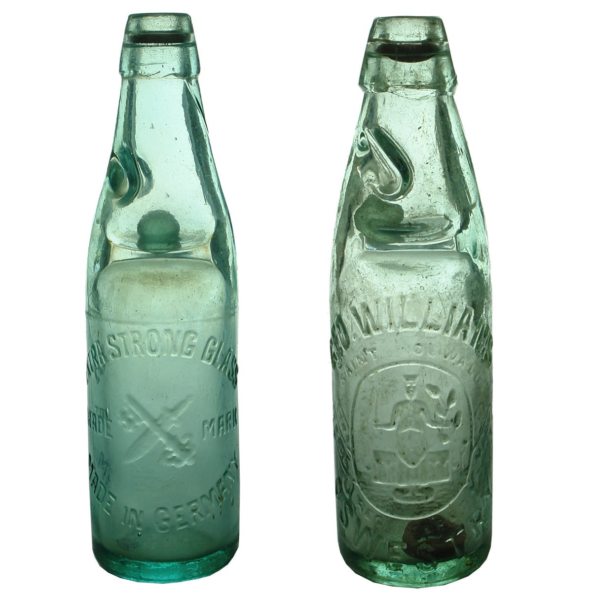 Pair of Codds: Extra Strong Glass, Made in Germany and Williams, Oswestry.