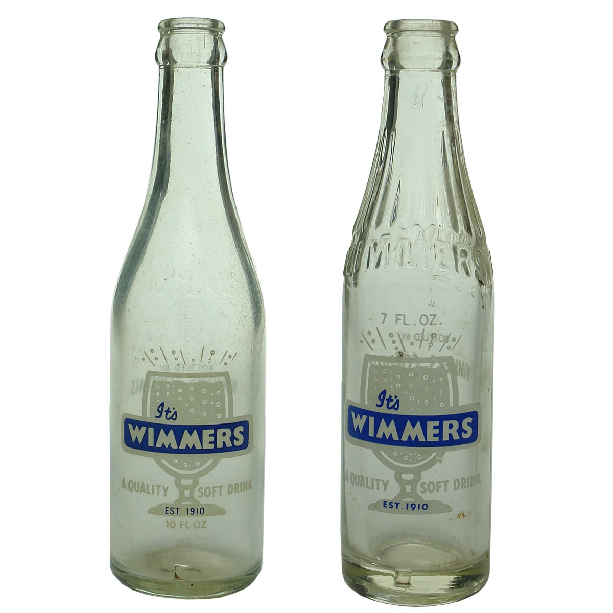 Two Ceramic Label Crown Seals: Wimmers Cordials. Cooroy and Nambour. (Queensland)