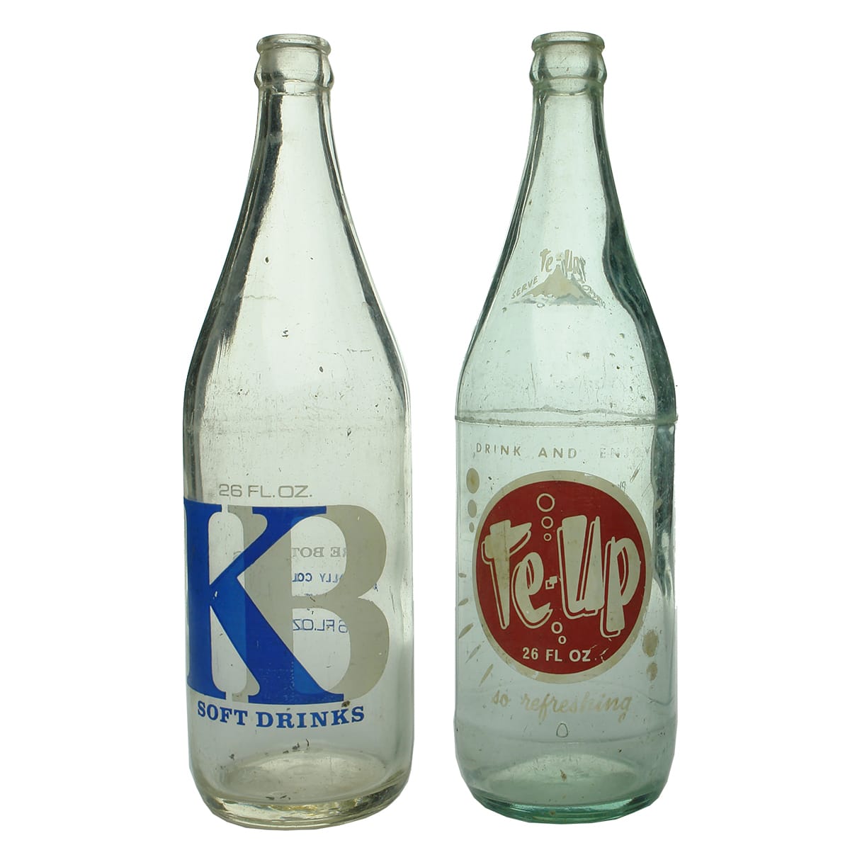 Crown Seals. Kilmore Bottlers, 26 oz; Te-Up, Tas., 26 oz. Ceramic Label. (Victoria, Tasmania)