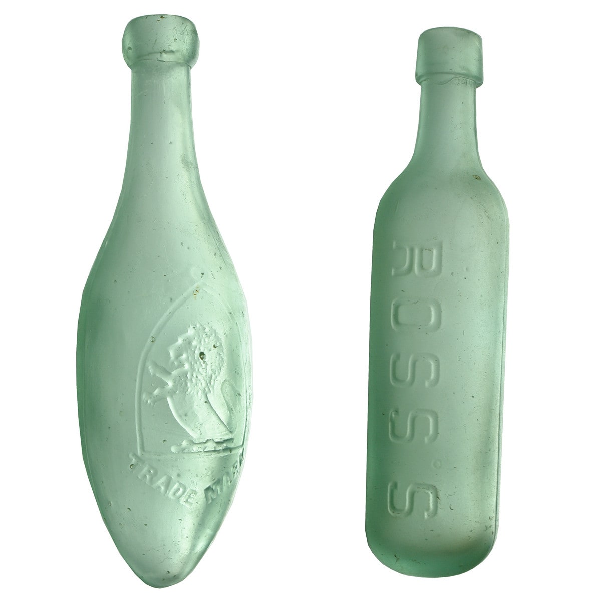 Pair of Aerated Waters: P. G. Dixon & Co., Melbourne Torpedo. Lion. and Ross's Belfast upright corker.