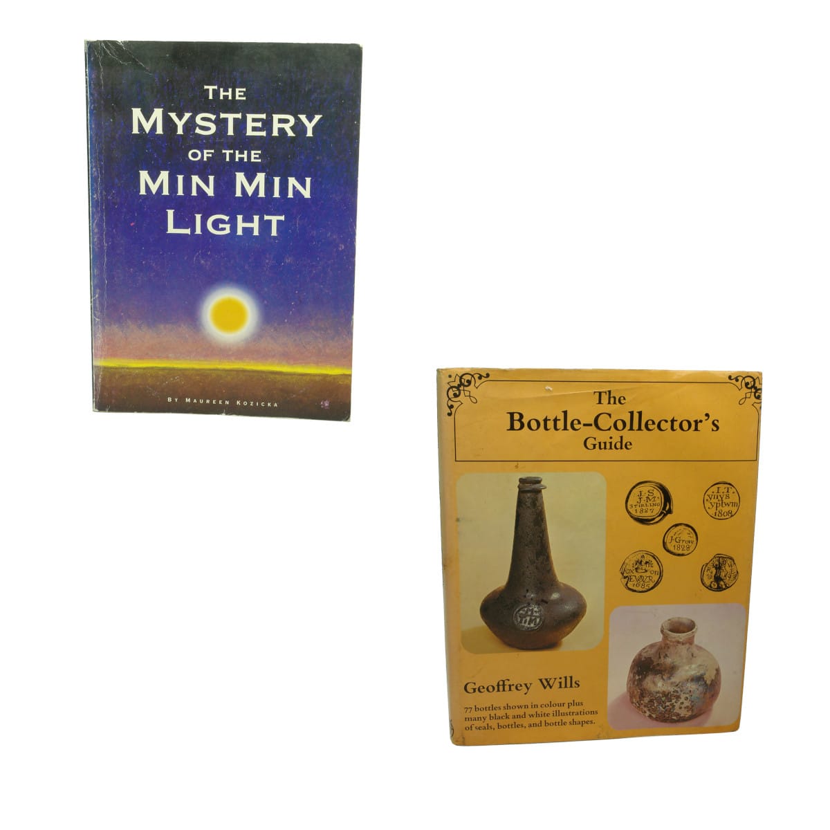 Pair of Books: Mystery of the Min Min Light, Kozicka and Bottle Collectors Guide, Wills.