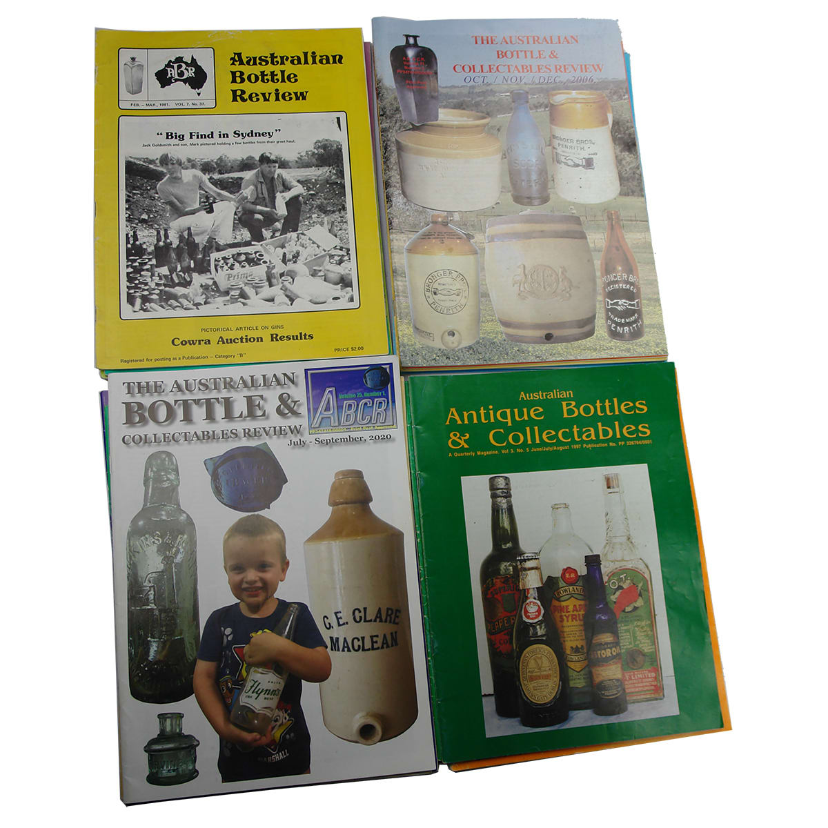 Books. Range of early Australian Bottle Collecting Magazines.