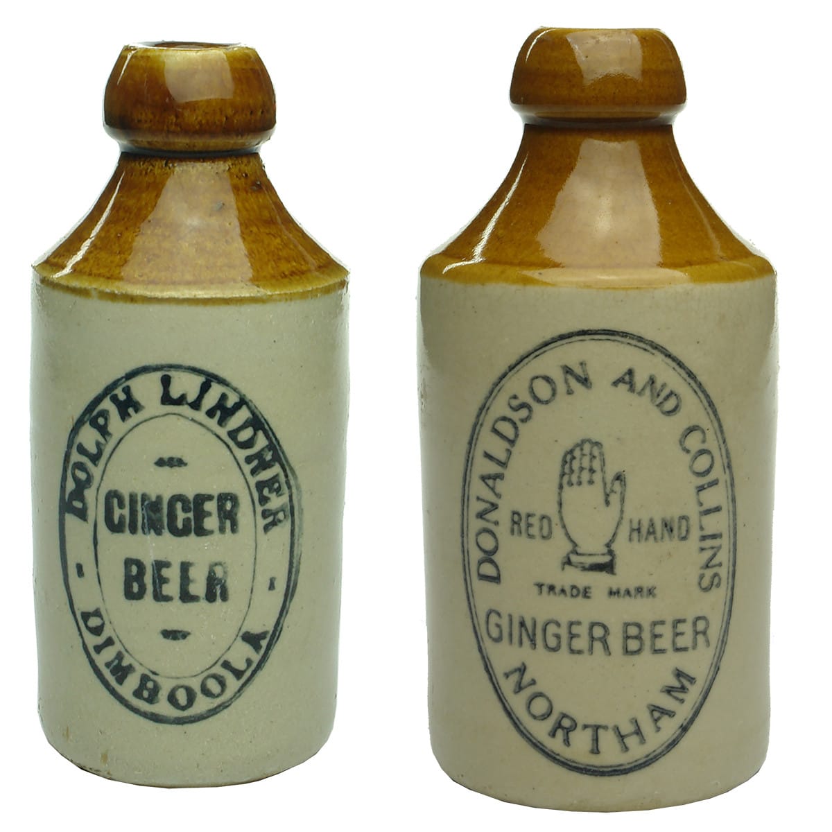 Two Ginger Beers: Dolph Lindner, Dimboola and Donaldson & Collins, Northam. (Victoria & Western Australia)