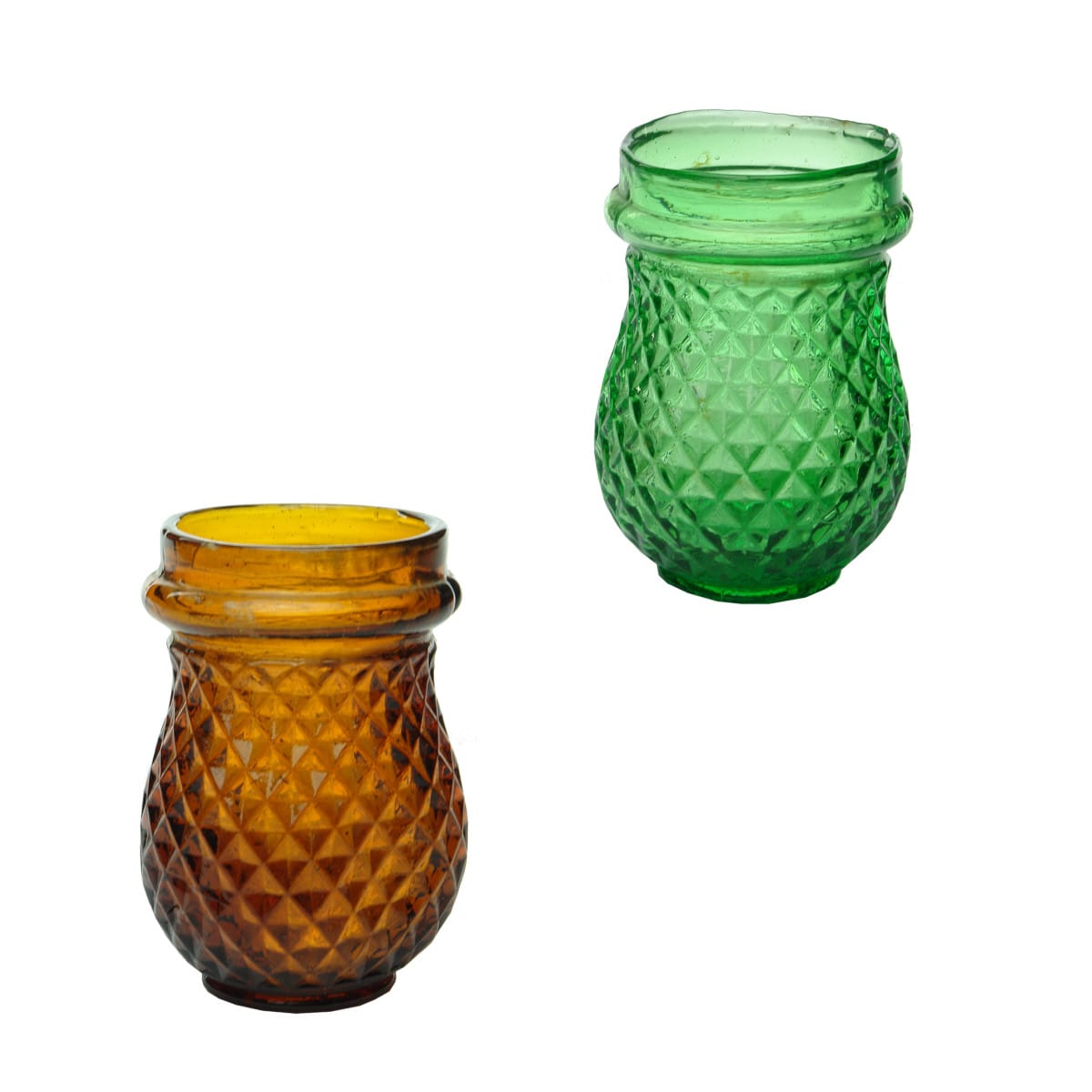 Two Fairy or Christmas Lights: Pineapple shape. Amber & Green.