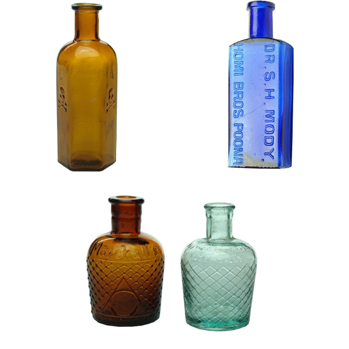 Four Poisons: Skull & Crossbones; Modi, Poona; Marshall's and Aqua Lysol.