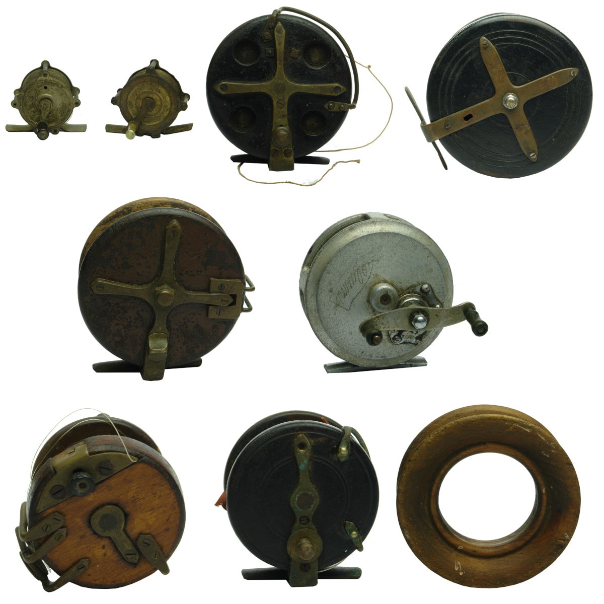 Nine various Fishing reels