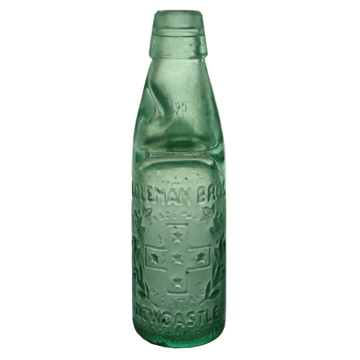 Codd. Coleman Bros., Newcastle. One Way Pour. Aqua. 6 oz. (New South Wales)