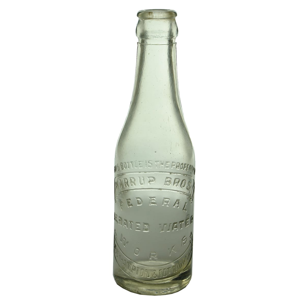 Crown Seal. Harrup Bros, Rockhampton & Mt Morgan. Clear. 6 oz. (Queensland)