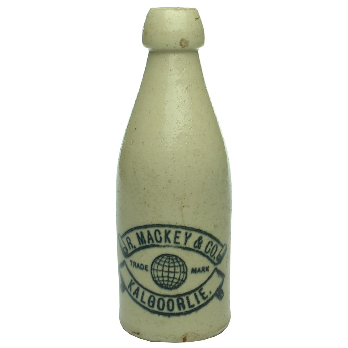 Ginger Beer. R. Mackey & Co., Kalgoorlie. Champagne. All White. Blob Top. (Western Australia)