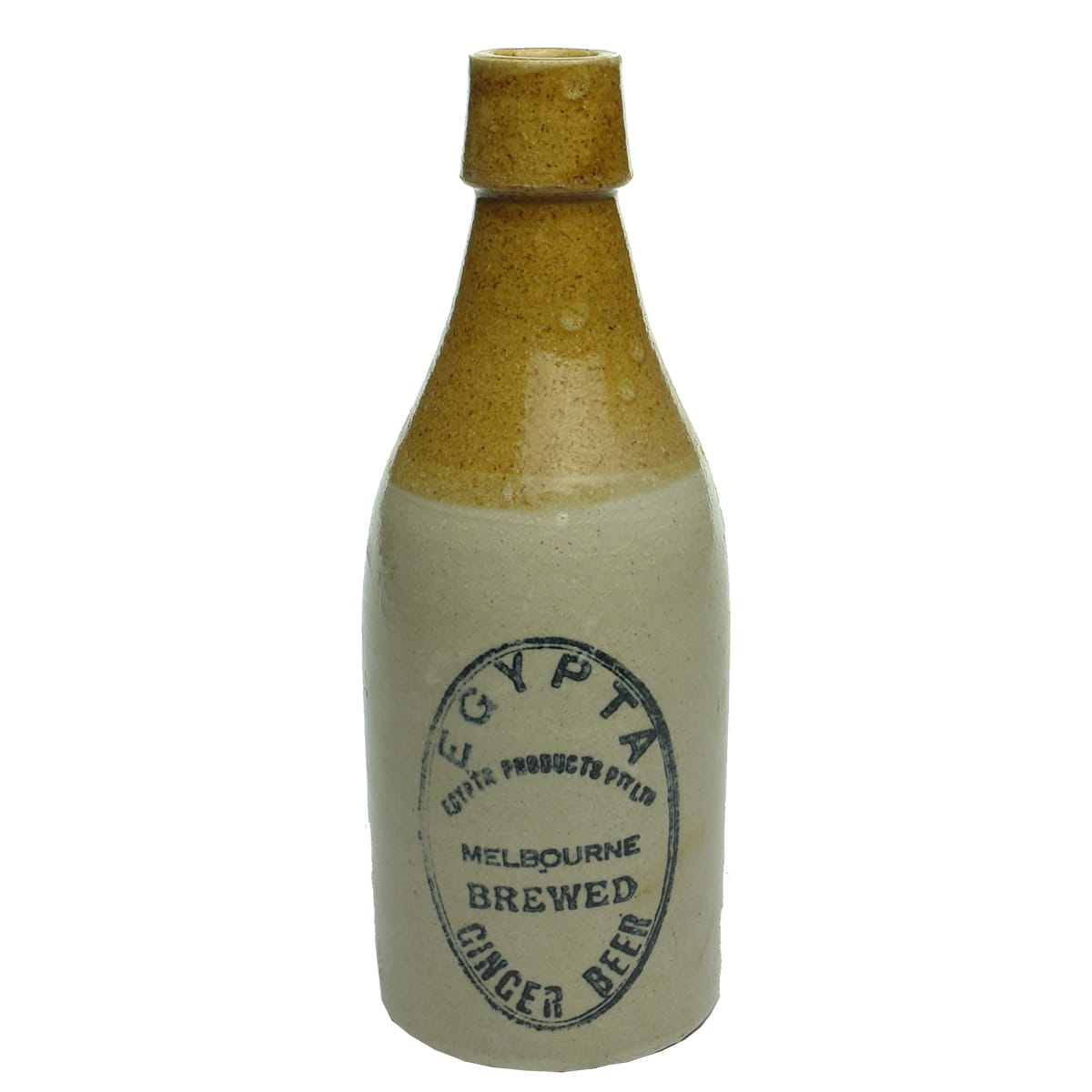 Ginger Beer. Egypta Products, Melbourne. Champagne. Tan Top. 10 oz. (Victoria)