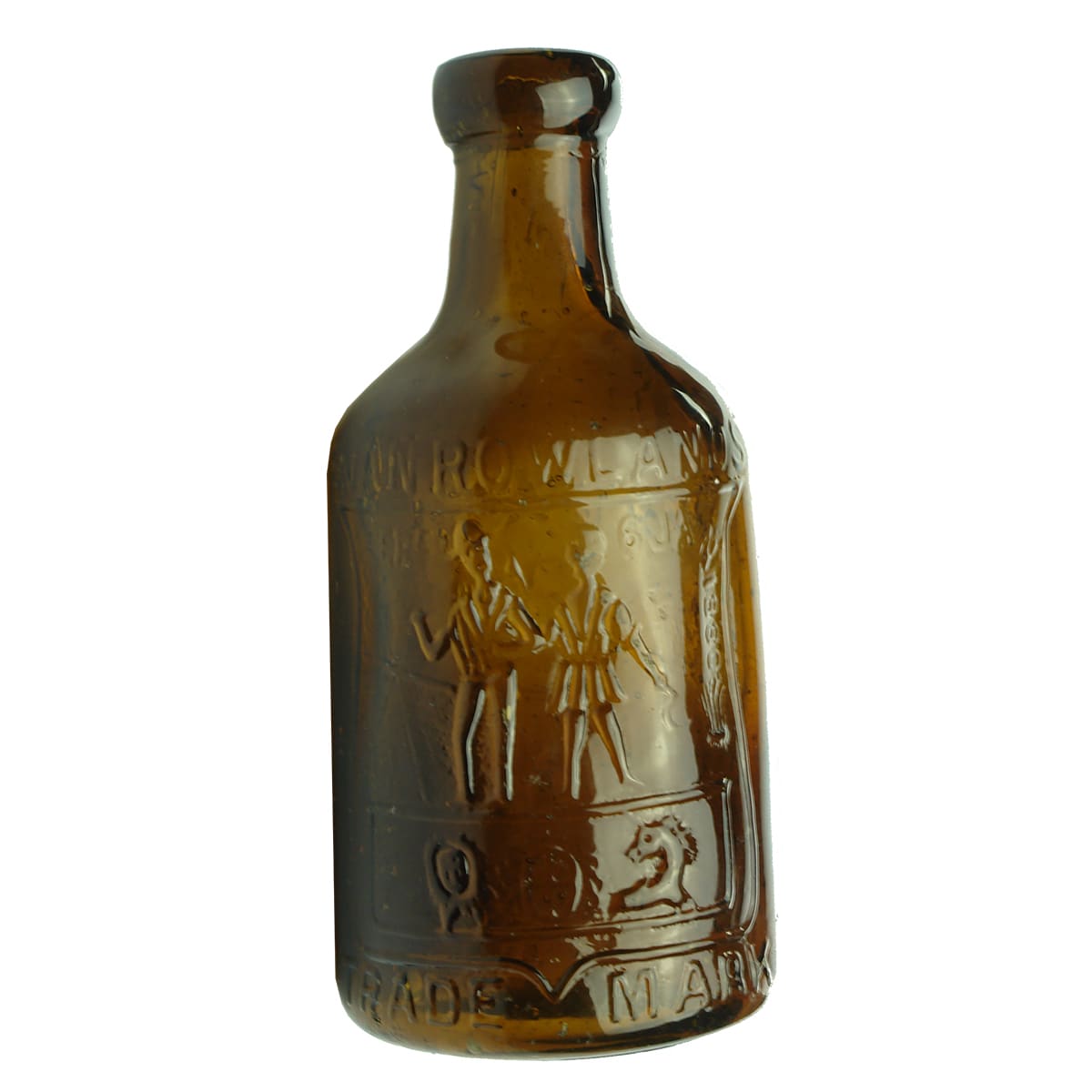 Dump Soda. Rowlands, Ballarat & Melbourne. Miner & Farmer. Amber. 10 oz. (Victoria)