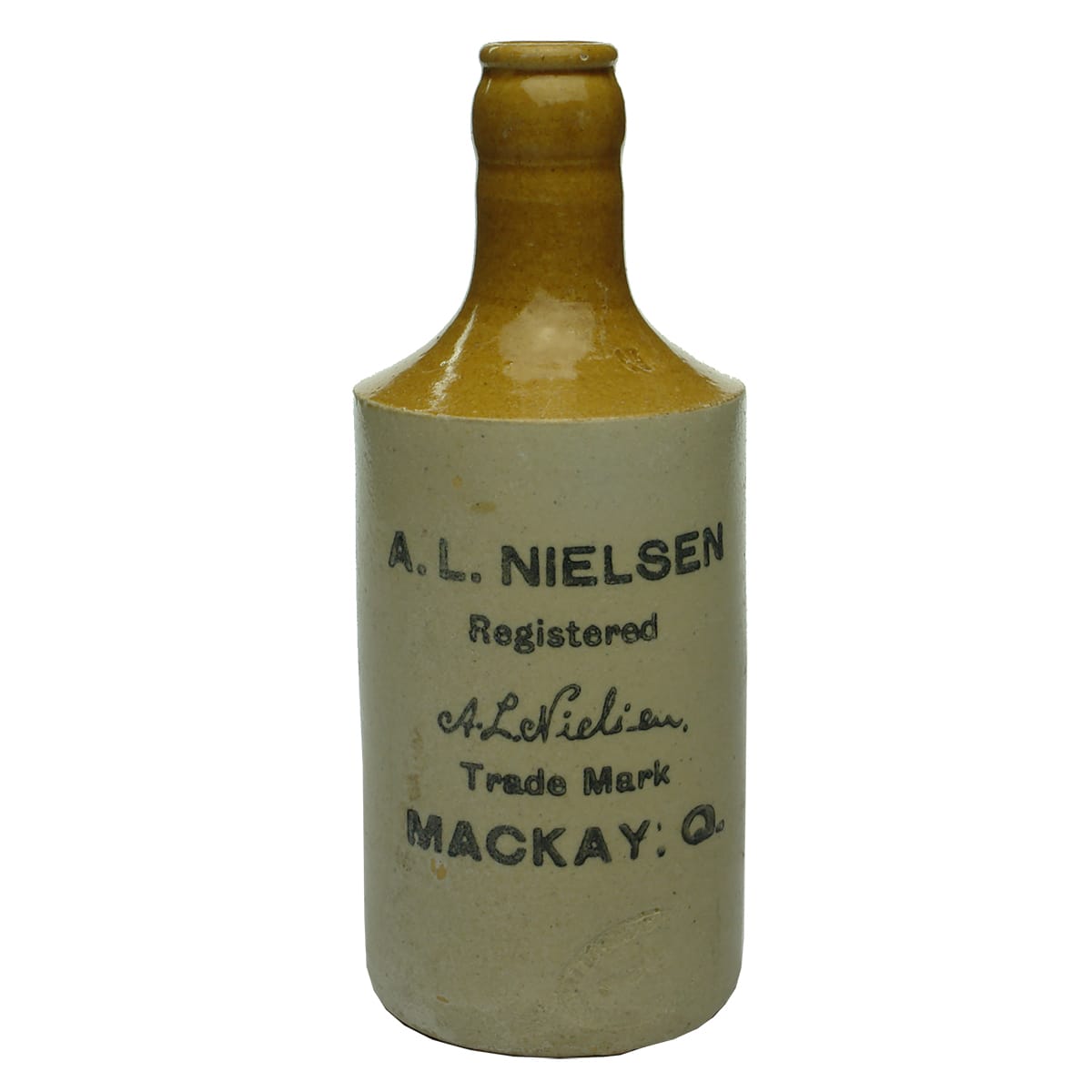 Ginger Beer. A. L. Nielsen, Mackay. Crown Seal. Dump. Tan Top. (Queensland)