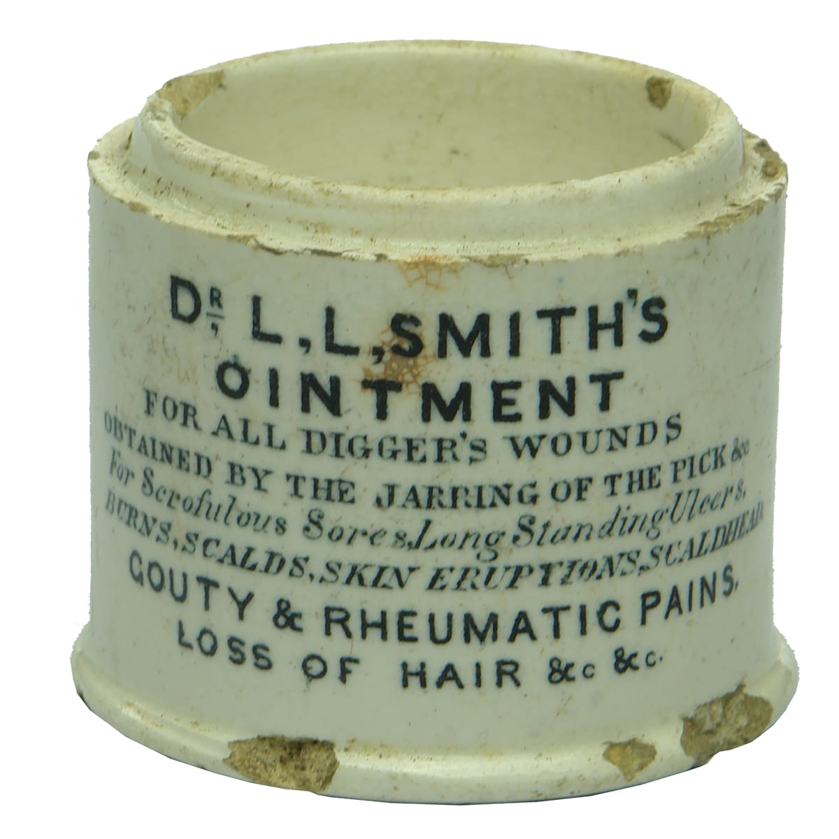 Pot Base. Dr. L. L. Smith's Ointment. (Melbourne, Victoria)