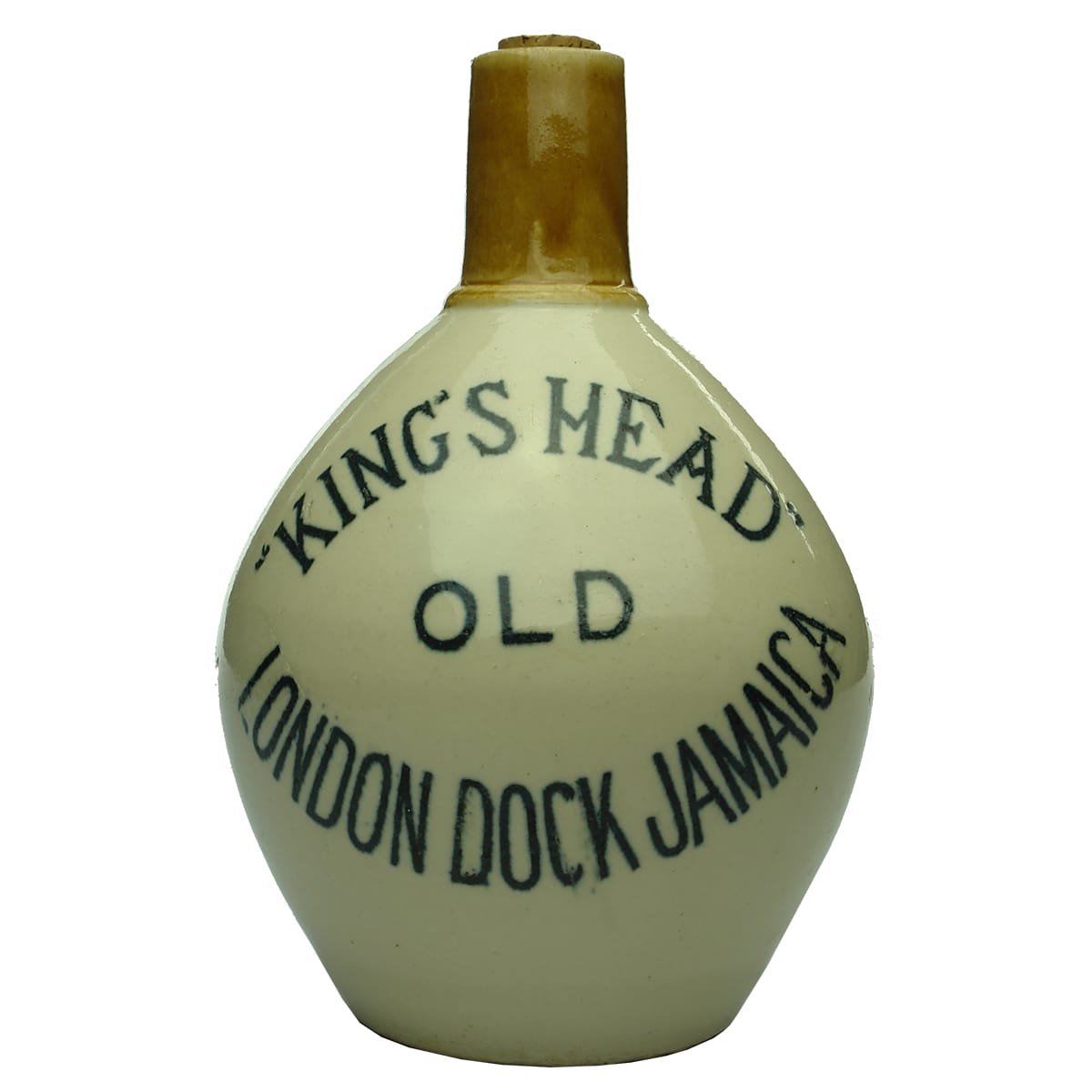 Whisky Jug. King's Head Old London Dock Jamaica.