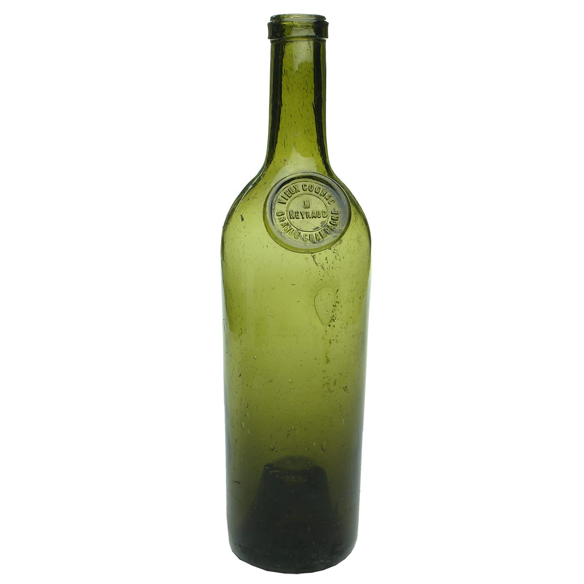 Spirits. M. Neyraud Grande Champagne Vieux Cognac. Olive Green. 26 oz.