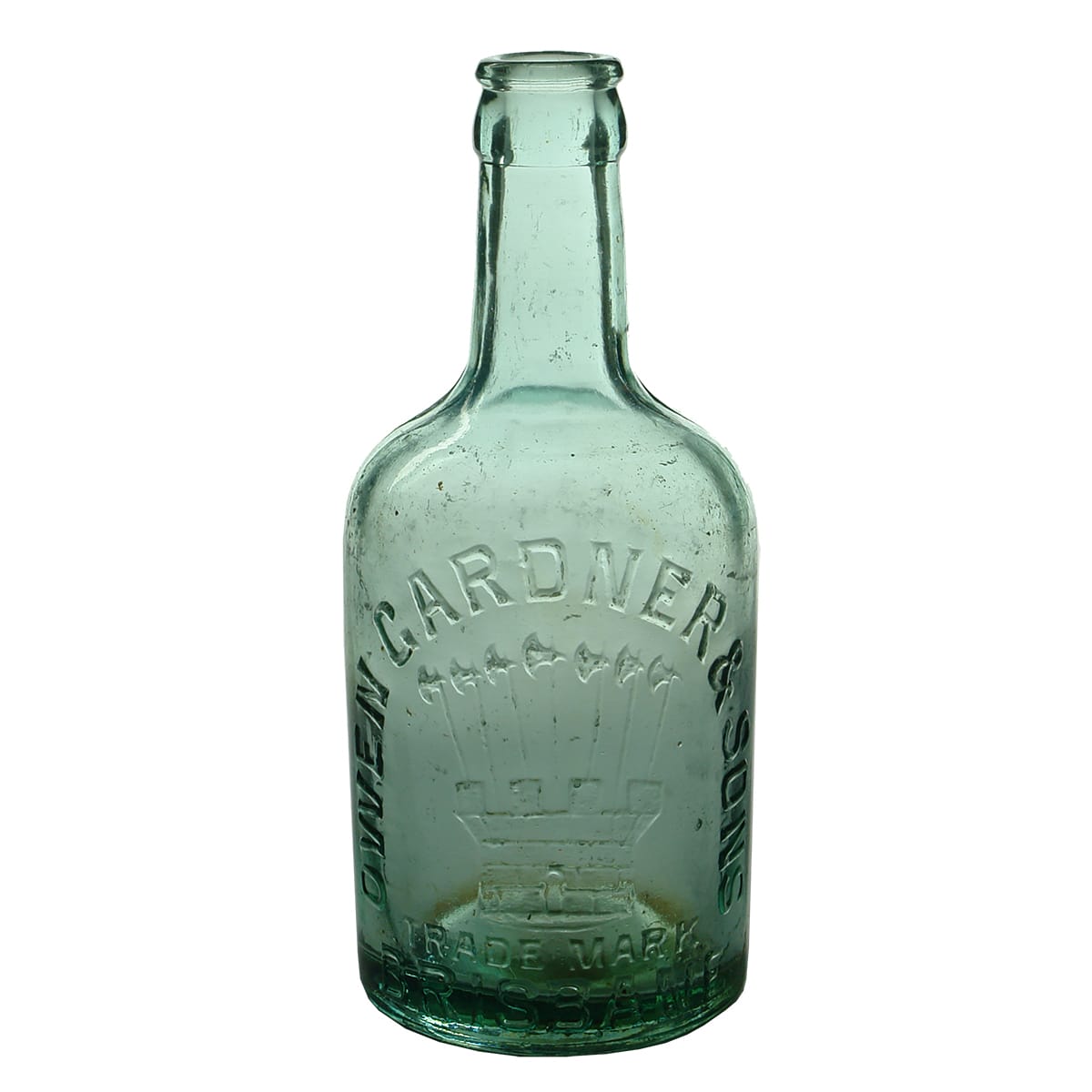 Crown Seal. Owen Gardner & Sons, Brisbane. Dump. Aqua. 10 oz. Spun top. (Queensland)