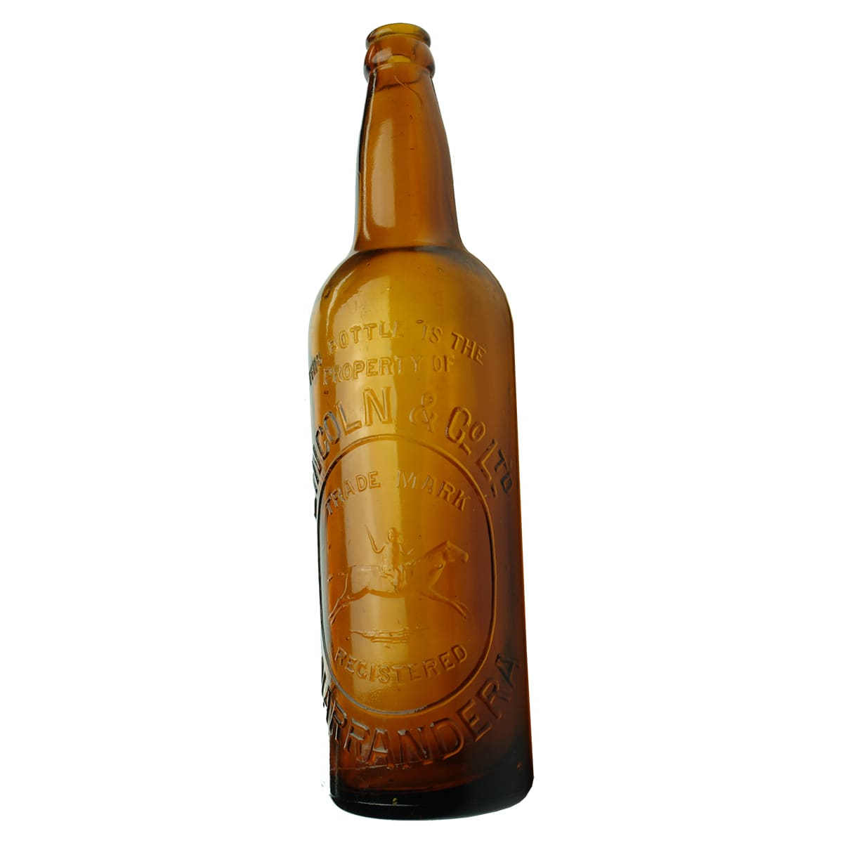 Beer. Lincoln & Co Ltd, Narrandera. Crown Seal. Amber. (New South Wales)