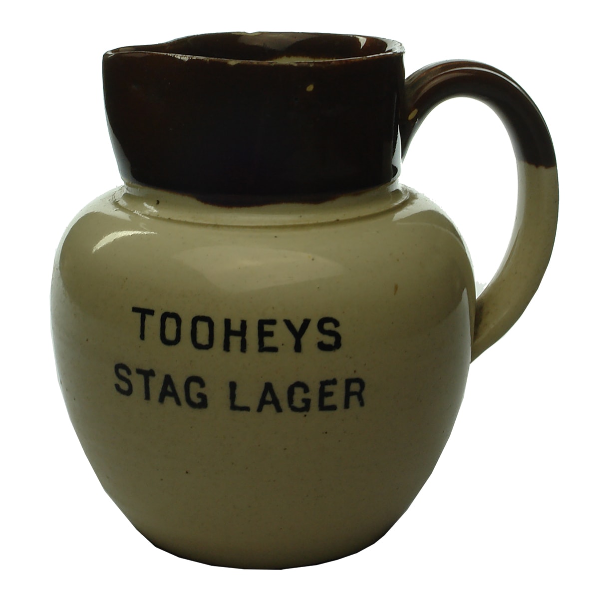 Advertising Beer Jug. Tooheys Stag Lager & Star Ale. Brown top. (Sydney, New South Wales)