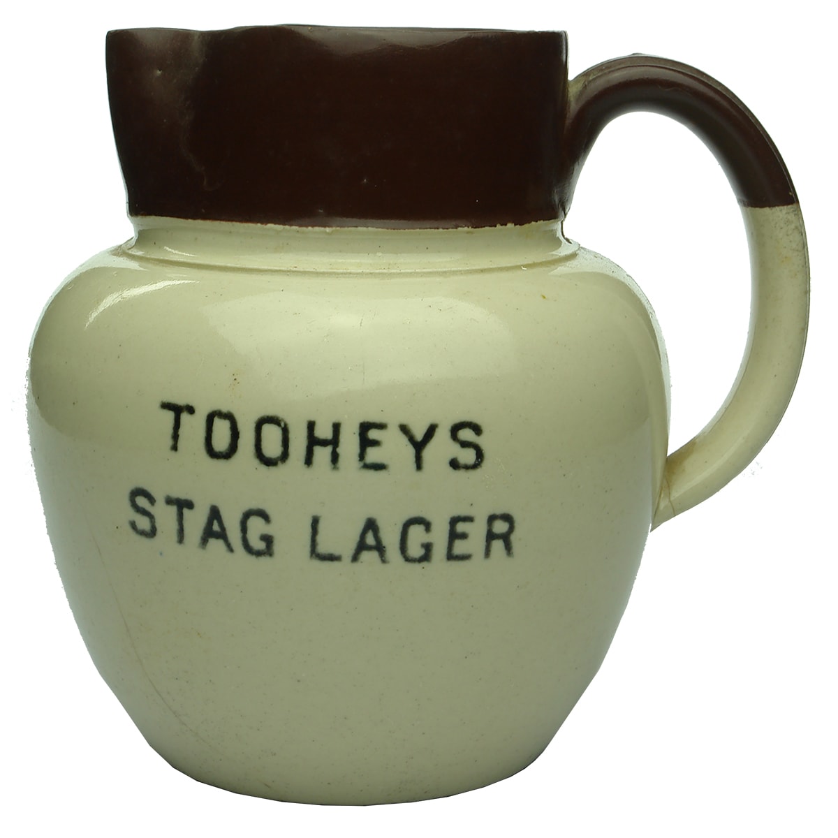 Advertising Beer Jug. Tooheys Stag Lager & Star Ale. Brown top. (Sydney, New South Wales)