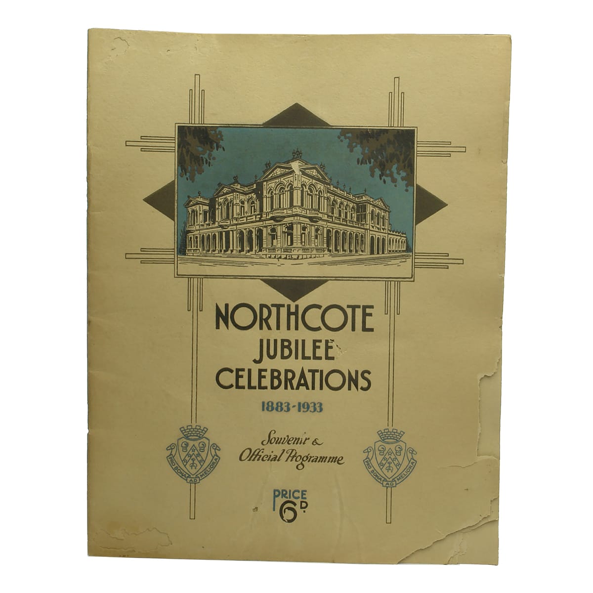 Ephemera. Northcote Jubilee Celebrations Souvenir & Official Program, 1883-1933. (Victoria)