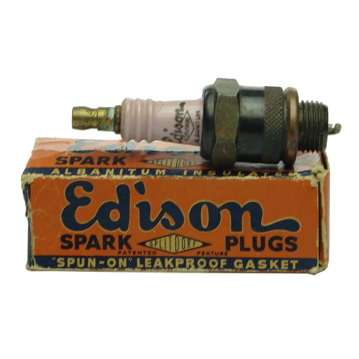 Garagenalia. Edison Spark Plug in Original Box.