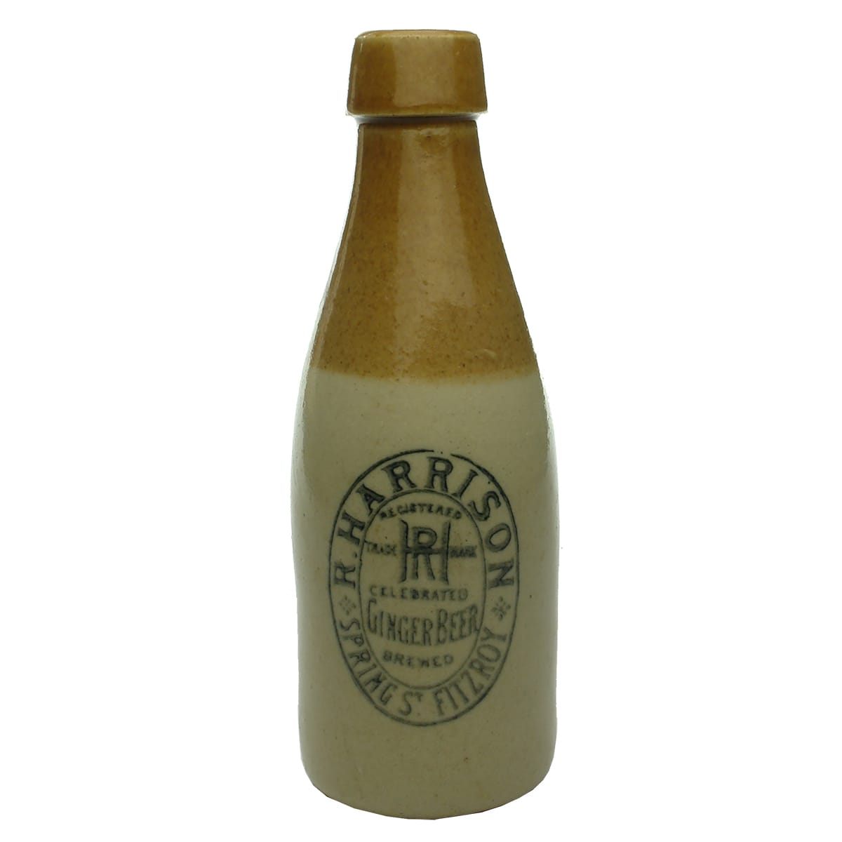 Ginger Beer. R. Harrison, Fitzroy. Tan Top. 10 oz. (Victoria)