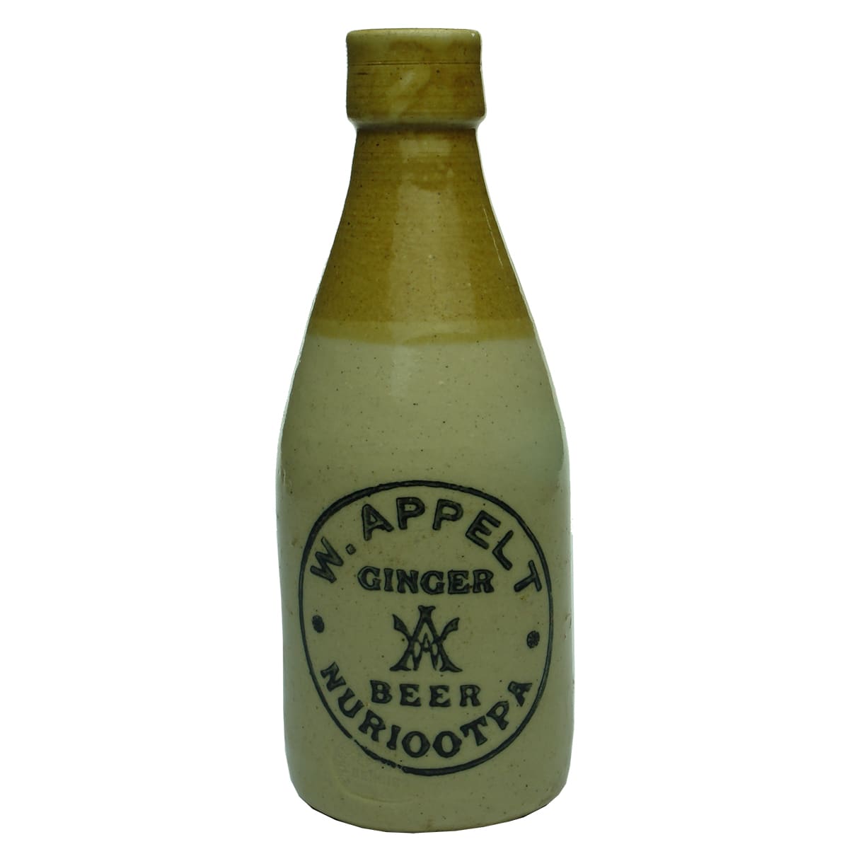 Ginger Beer. W. Appelt, Nuriootpa. Cork stopper. Champagne. Tan top. (South Australia)