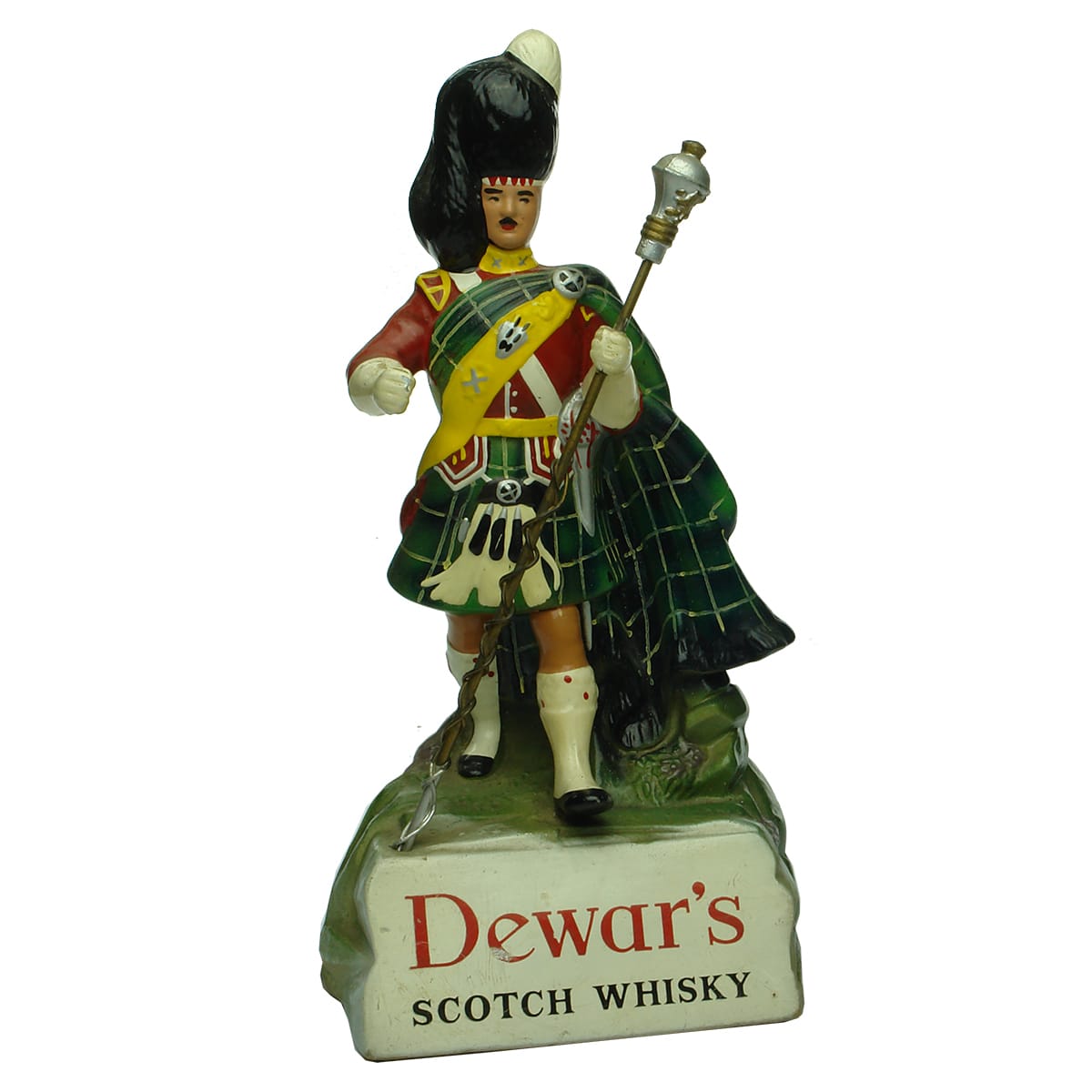Whisky. Dewar's Scotch Whisky Rubberoid Statue, Scotsman in Kilt.