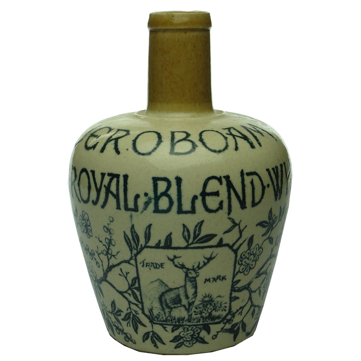 Whisky Jug. Jeroboam. The Royal Blend. Thomson & Co. Glasgow. Stag. Small size.