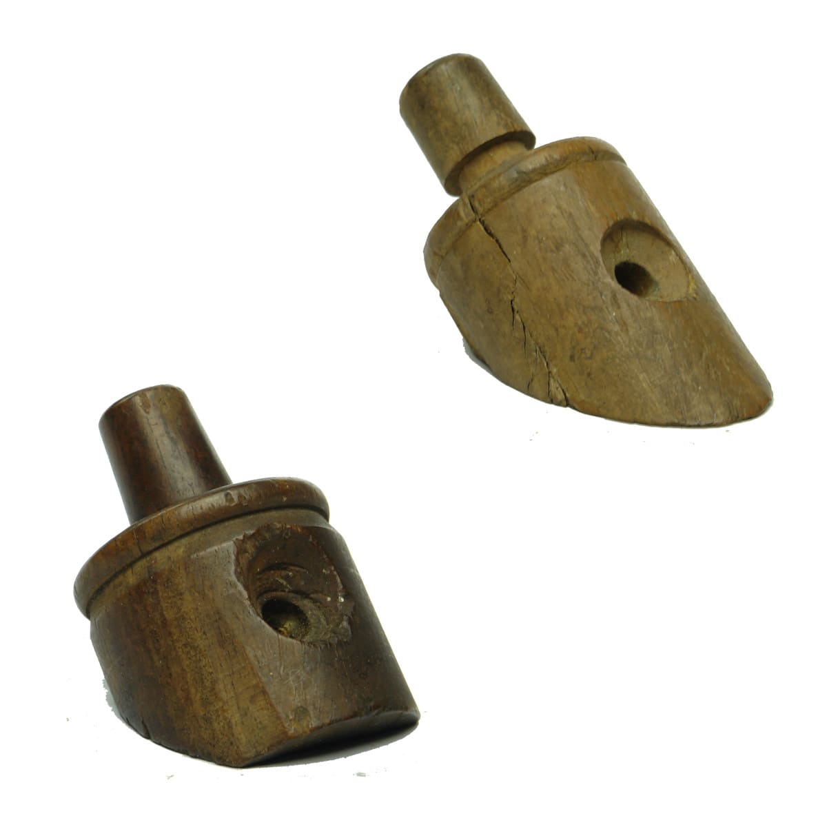 Pair of counter mounted wooden Codd Openers.