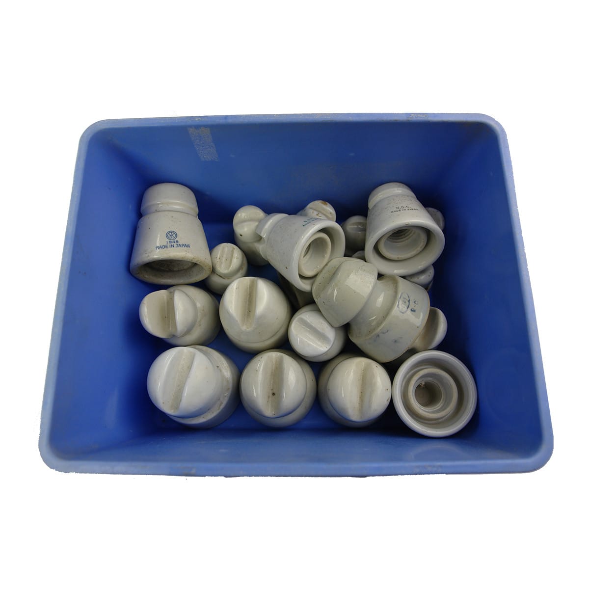 20 Porcelain Insulators. Groove over the top varieties. U1644. U2354 & more!