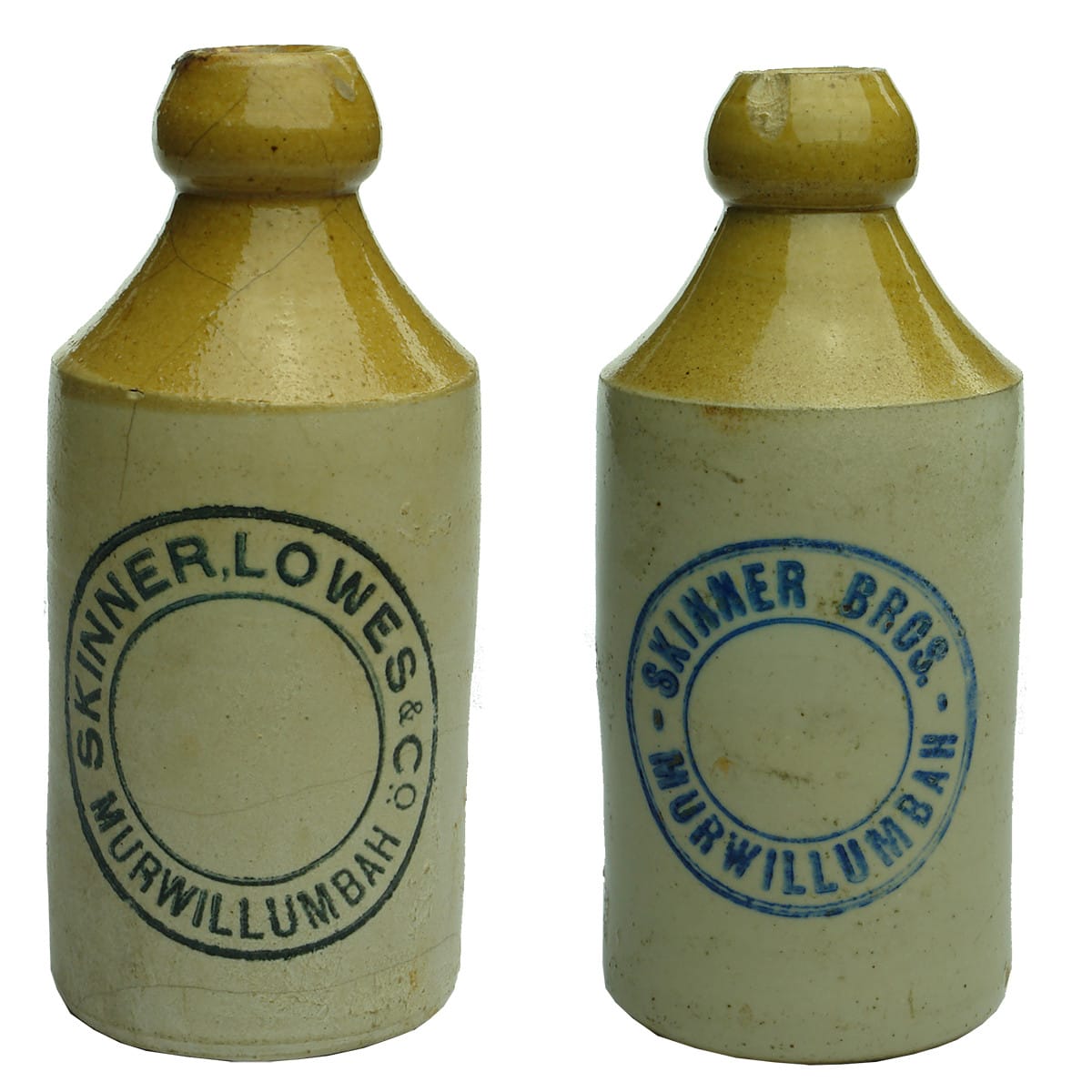 Pair of Murwillumbah Ginger Beers: Skinner, Lowes & Co and Skinner Bros. (New South Wales)